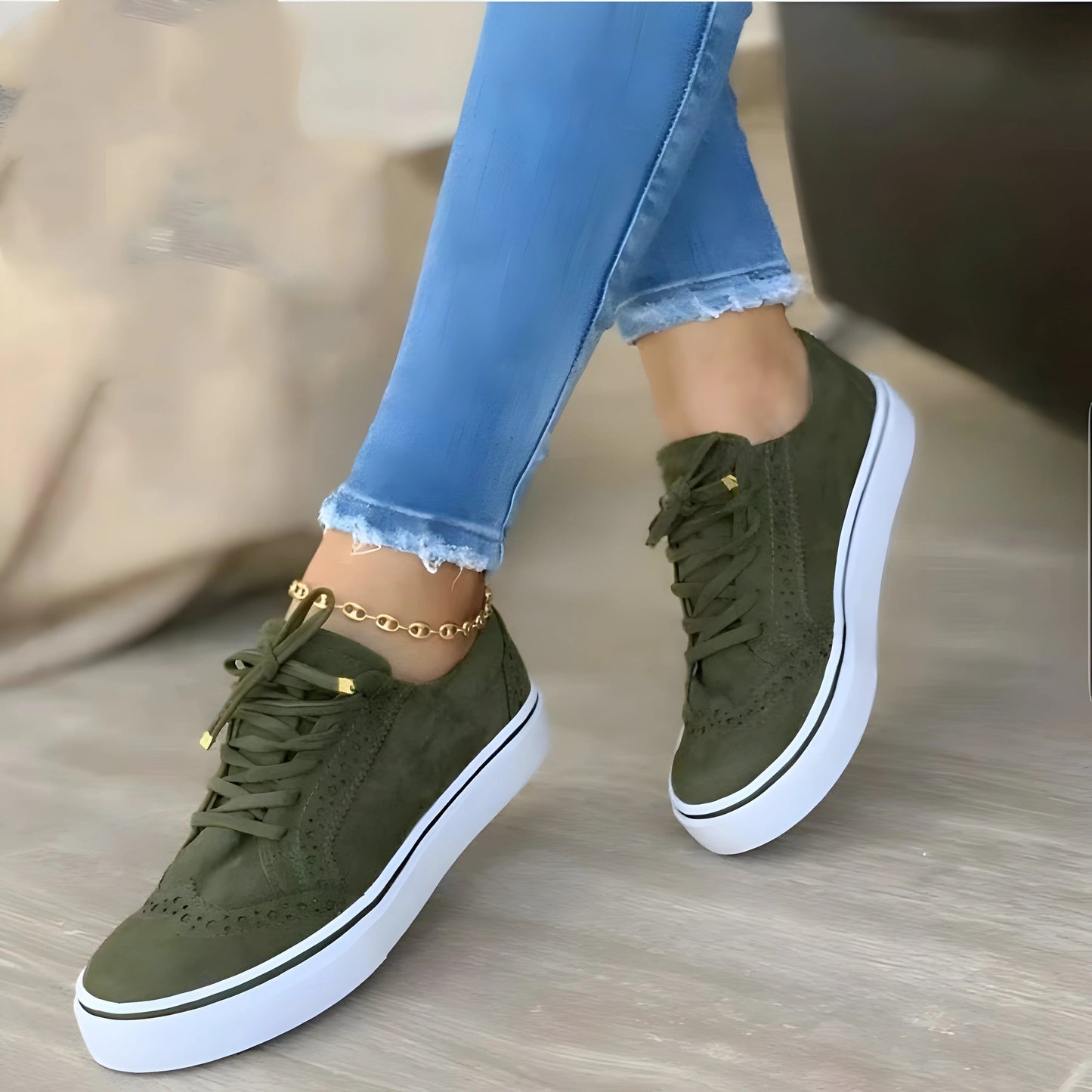 Damen Sneakers – Atmungsaktive Mischung – Komfort Passform – Gepolsterte Sohle