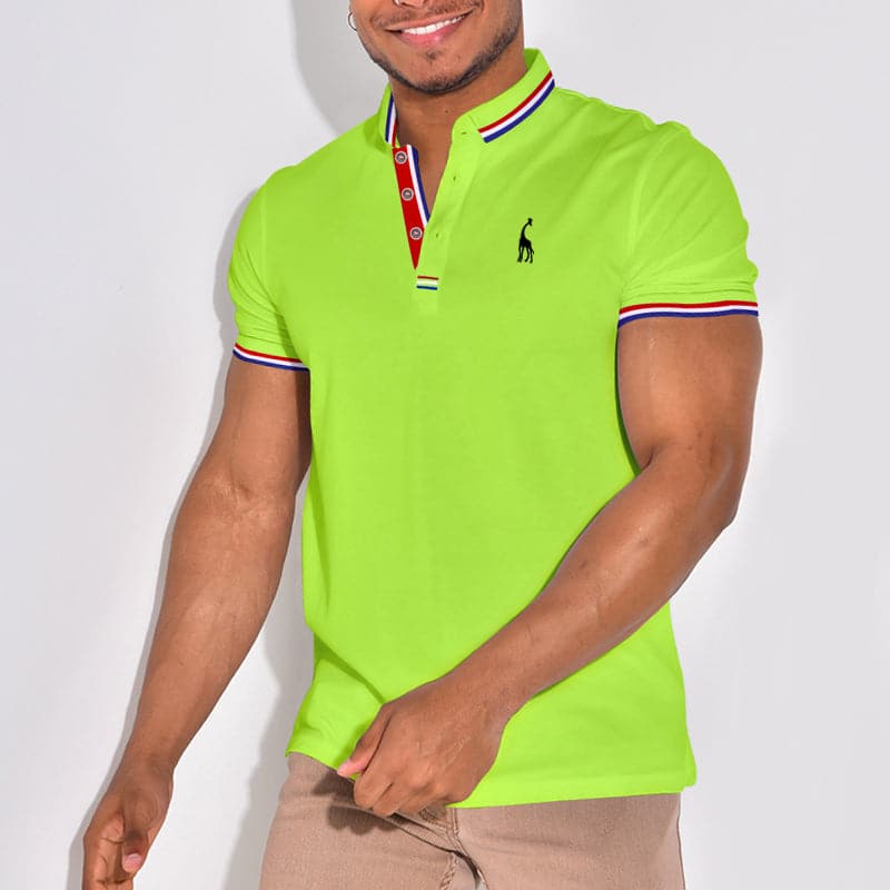 Herren Poloshirt – Slim Fit – Atmungsaktive Mischung – Stickdetail – Kurze Ärmel