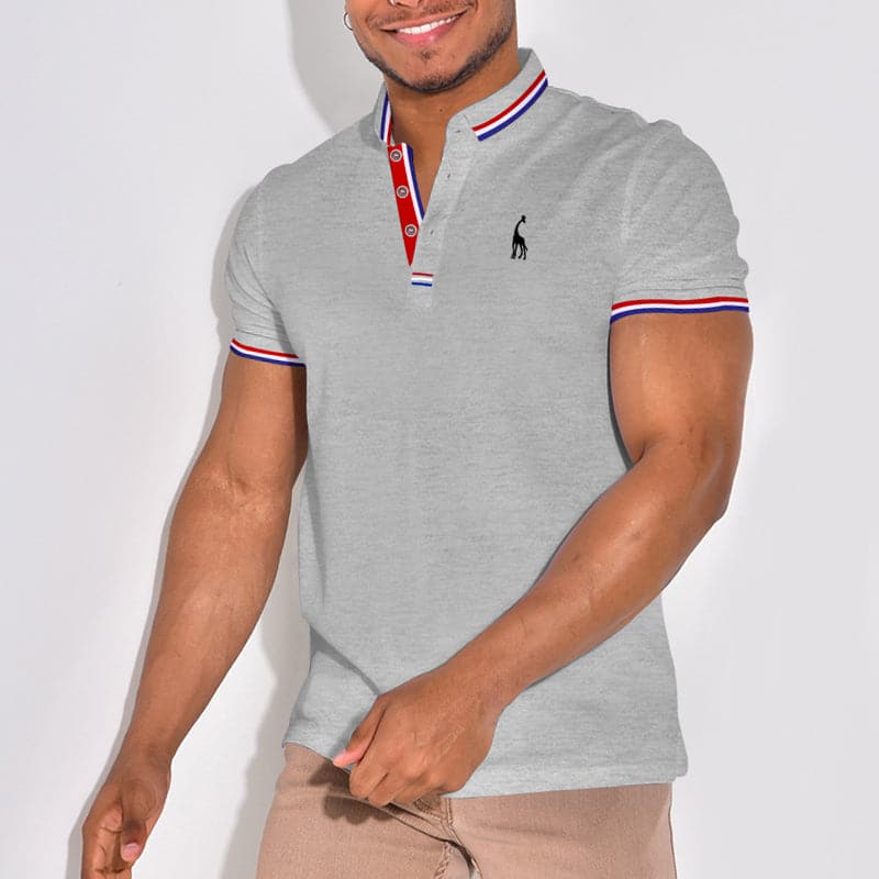Herren Poloshirt – Slim Fit – Atmungsaktive Mischung – Stickdetail – Kurze Ärmel