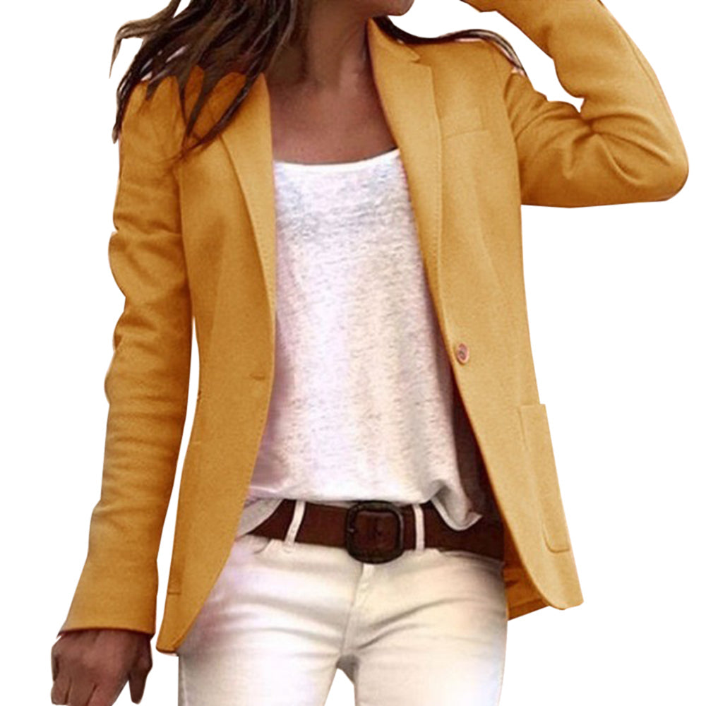 Damen Blazer – Slim Fit – Luxusstoff – Taillierte Passform – Ein-Knopf Design