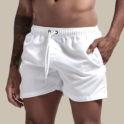 Herren Badeshorts – Relaxed Fit – Schnell Trocknend – Mid-Thigh – Kordelzug Bund