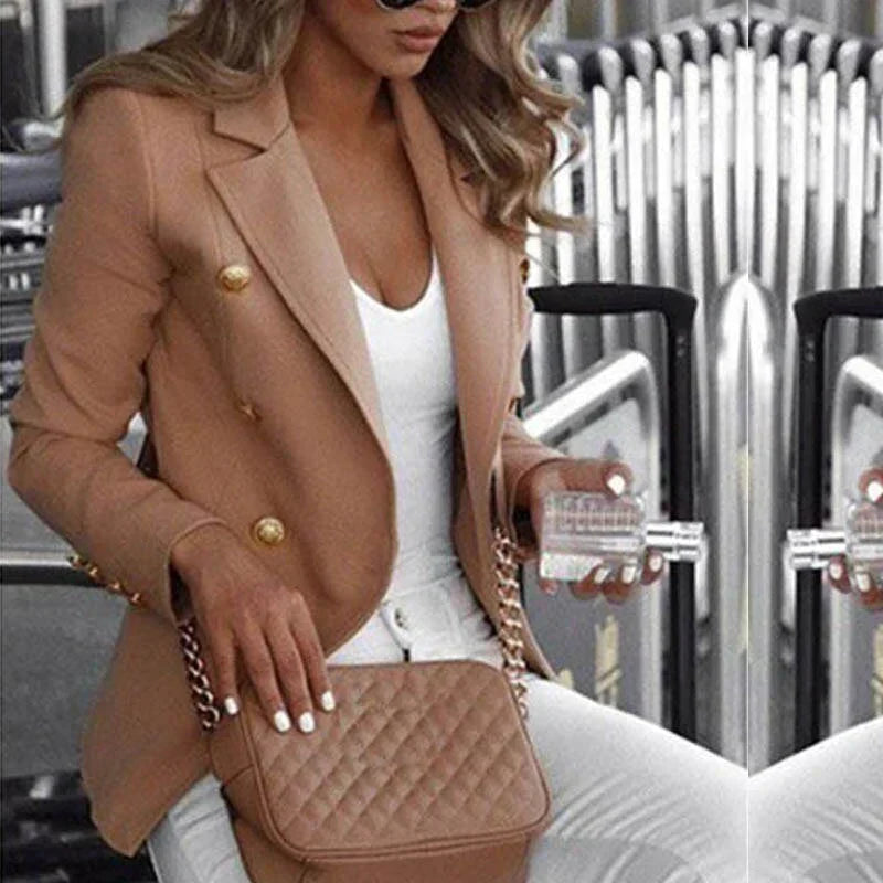 Damen Blazer – Taillierter Schnitt – Zweireiher – Goldknöpfe – Strukturierter Look