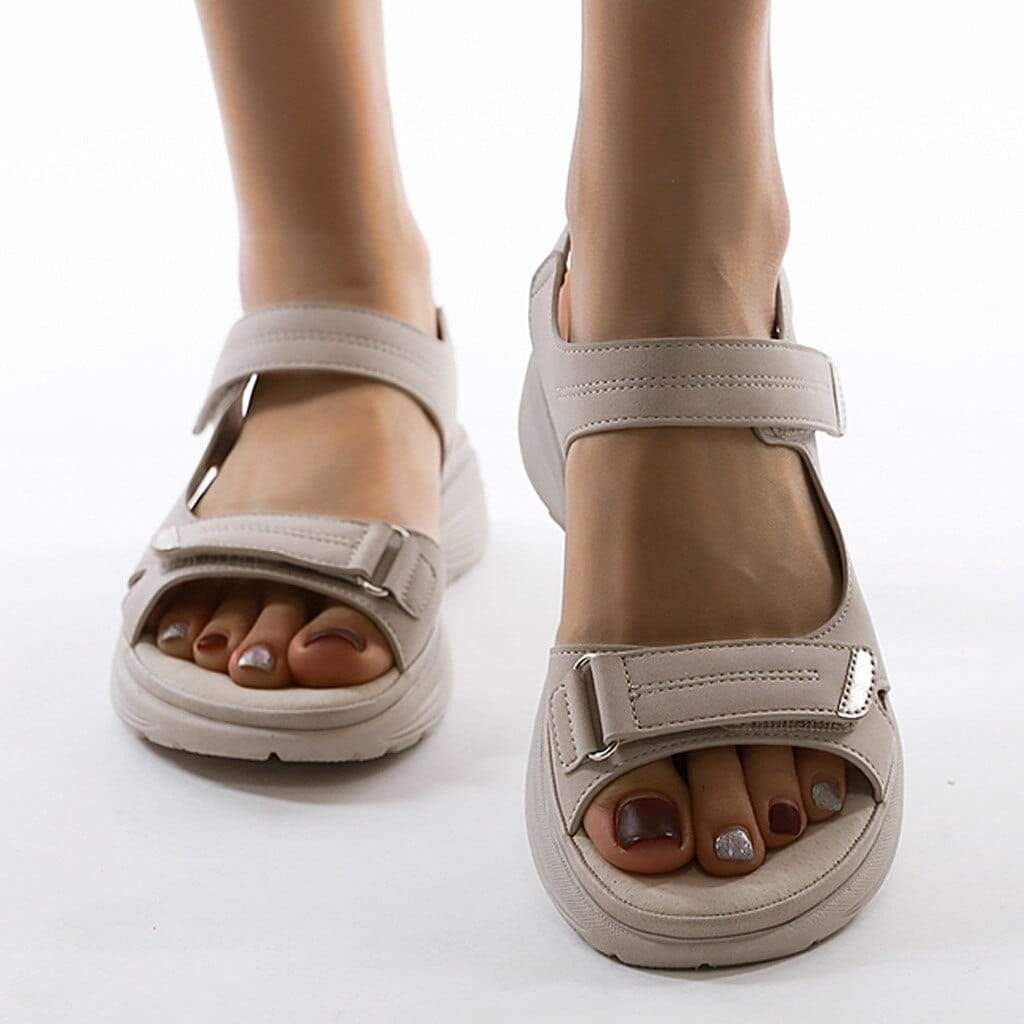 Damen Sandalen – Verstellbare Riemen – Ergonomisches Fußbett – Rutschfeste Sohle