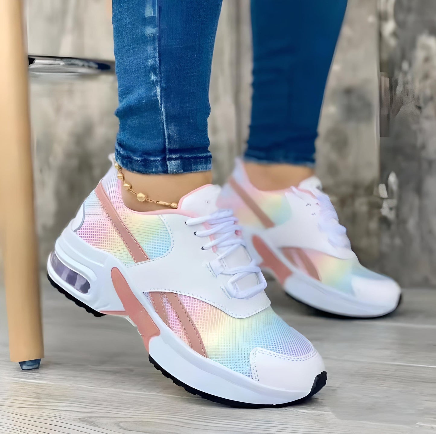 Damen Sneakers – Atmungsaktives Mesh – Ergonomische Passform – Gepolsterte Sohle