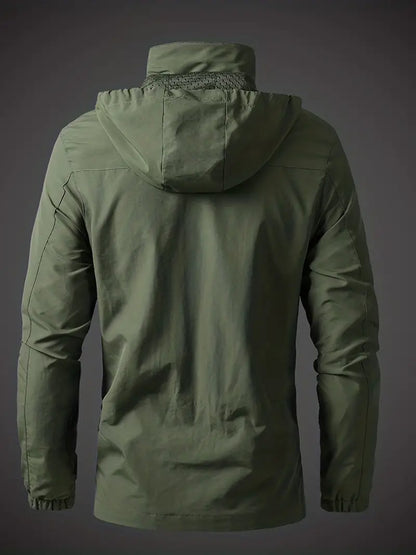 Herren Outdoorjacke – Wasserabweisend – Atmungsaktiv – Strukturierte Passform – Kapuze