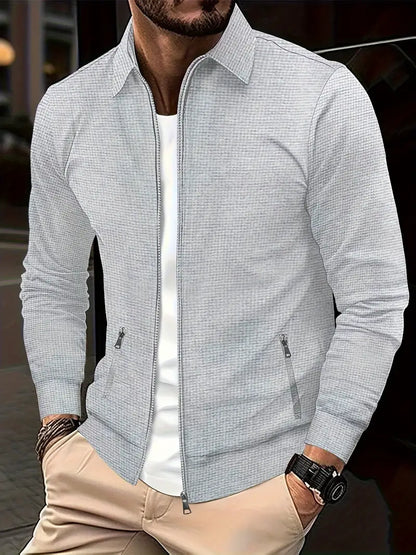Herren Übergangsjacke – Slim Fit – Atmungsaktives Gewebe – Zipper – Casual Look