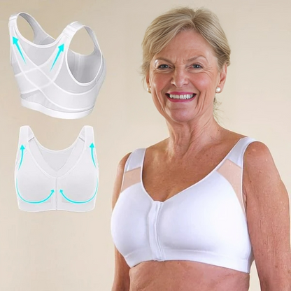 Damen BH – Kabellos – Vollschale – Frontverschluss – Atmungsaktives Mesh