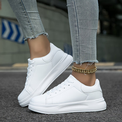 Damen Sneakers – Low-Top – Kunstleder – Schnürung – Bequeme Laufsohle