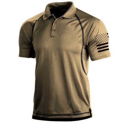 Herren Poloshirt – Taillierter Schnitt – Atmungsaktive Mischung – Grafikärmel