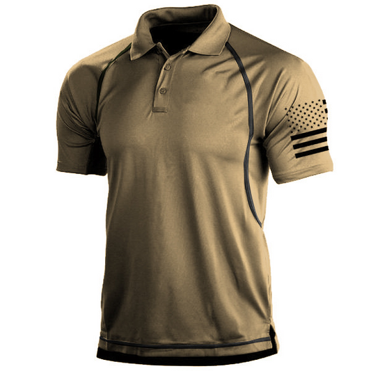 Herren Poloshirt – Taillierter Schnitt – Atmungsaktive Mischung – Grafikärmel