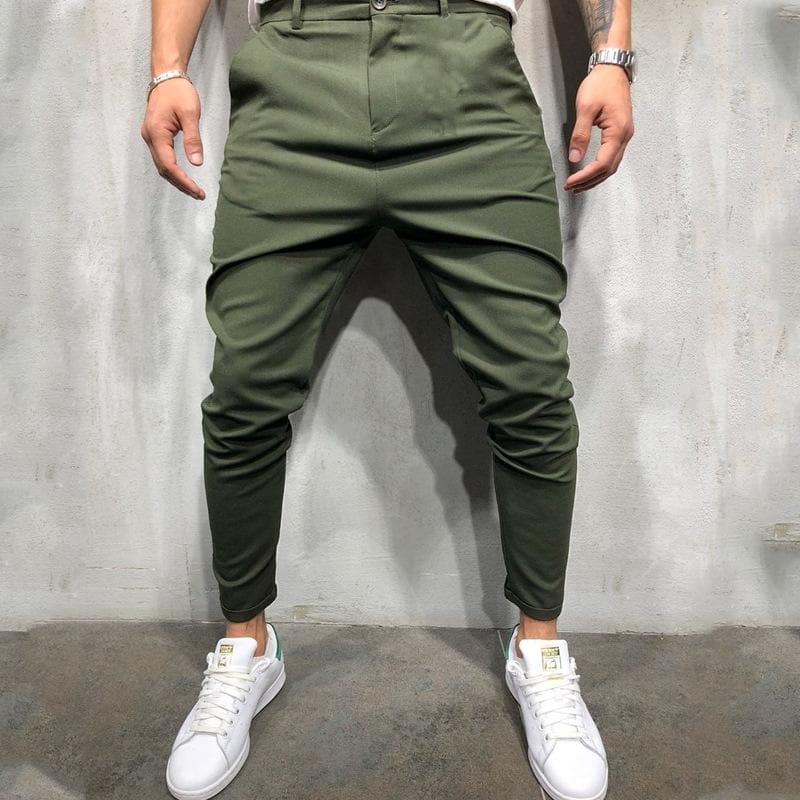 Herren Tapered Hose – Relaxed Fit – Elastischer Bund – Knopfverschluss – Atmungsaktives Gewebe