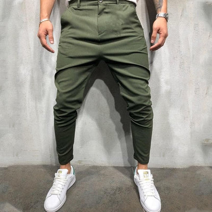 Herren Tapered Hose – Relaxed Fit – Elastischer Bund – Knopfverschluss – Atmungsaktives Gewebe