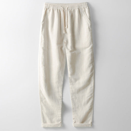 Herren Freizeithose – Lockerer Schnitt – Gerade Form – Elastischer Bund mit Kordelzug
