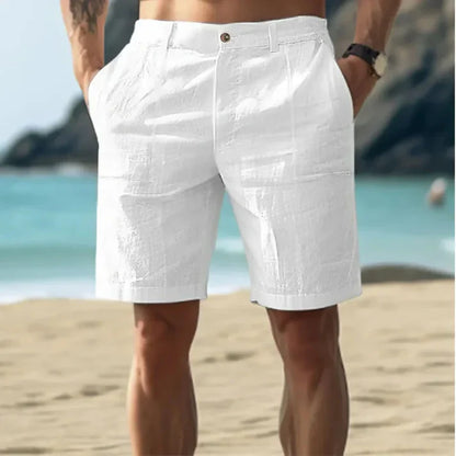 Herren Shorts – Maßgeschneiderte Passform – Linnen – Bundfalten – Knopfverschluss
