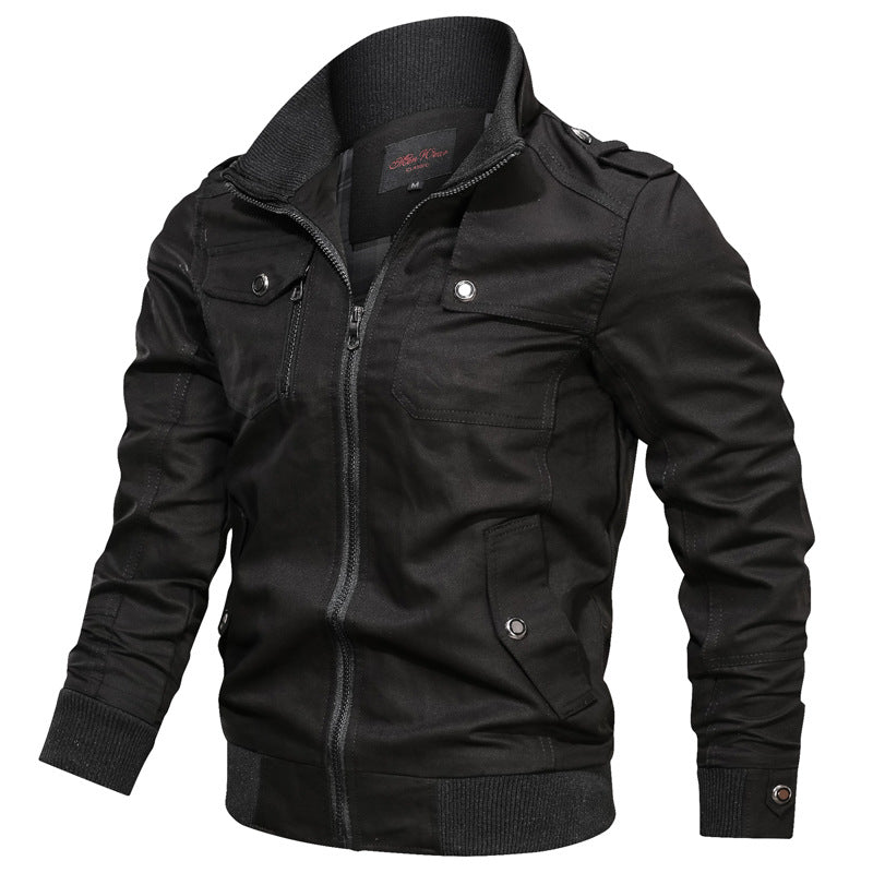 Herren Freizeitjacke – Slim Fit – Stehkragen – Zipper – Atmungsaktive Struktur