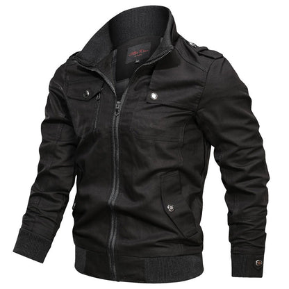 Herren Freizeitjacke – Slim Fit – Stehkragen – Zipper – Atmungsaktive Struktur