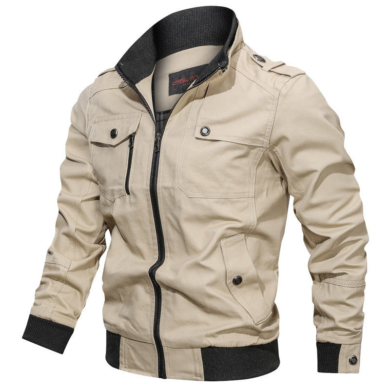 Herren Freizeitjacke – Slim Fit – Stehkragen – Zipper – Atmungsaktive Struktur
