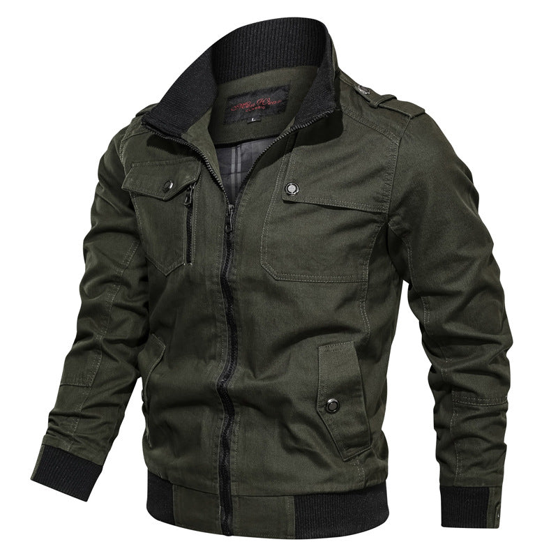 Herren Freizeitjacke – Slim Fit – Stehkragen – Zipper – Atmungsaktive Struktur