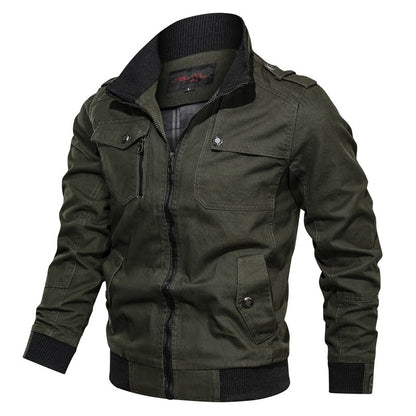 Herren Freizeitjacke – Slim Fit – Stehkragen – Zipper – Atmungsaktive Struktur