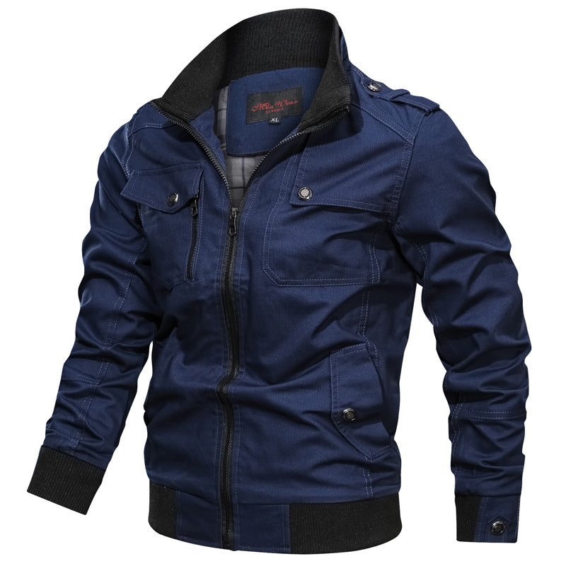 Herren Freizeitjacke – Slim Fit – Stehkragen – Zipper – Atmungsaktive Struktur