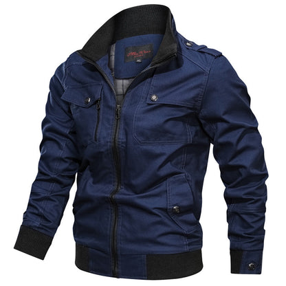 Herren Freizeitjacke – Slim Fit – Stehkragen – Zipper – Atmungsaktive Struktur