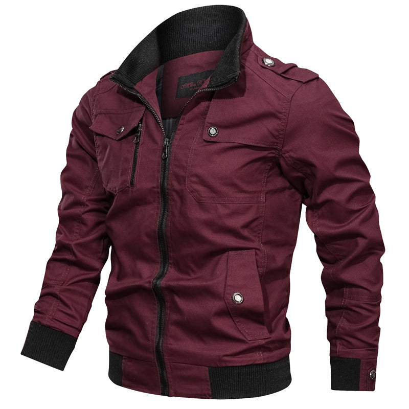 Herren Freizeitjacke – Slim Fit – Stehkragen – Zipper – Atmungsaktive Struktur