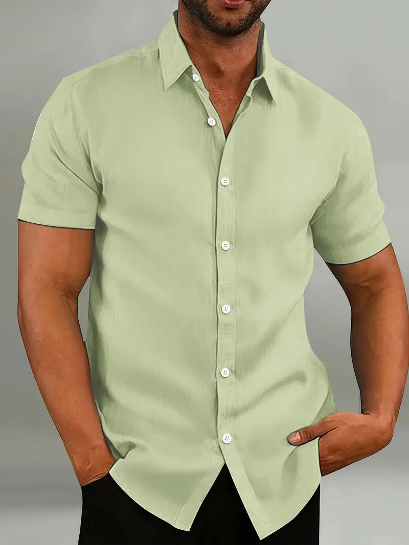Herren Freizeithemd – Tailored Fit – Kurzarm – Atmungsaktive Naturfasern