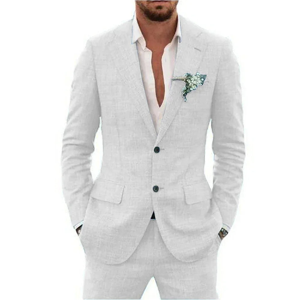Herren Blazer – Slim Fit – Atmungsaktives Material – Zwei-Knopf – Business Look