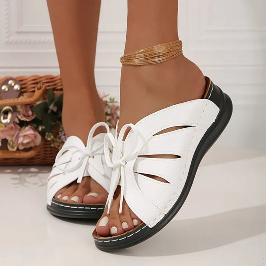 Damen Sandalen – Schnürung – Weiches Fußbett – Atmungsaktive Cut-Outs