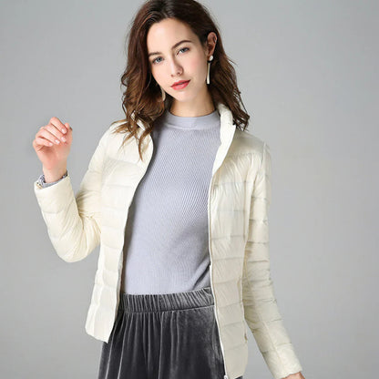 Damen Jacke – Slim Fit – Leicht – Wasserabweisend – Gesteppt – Hoher Kragen