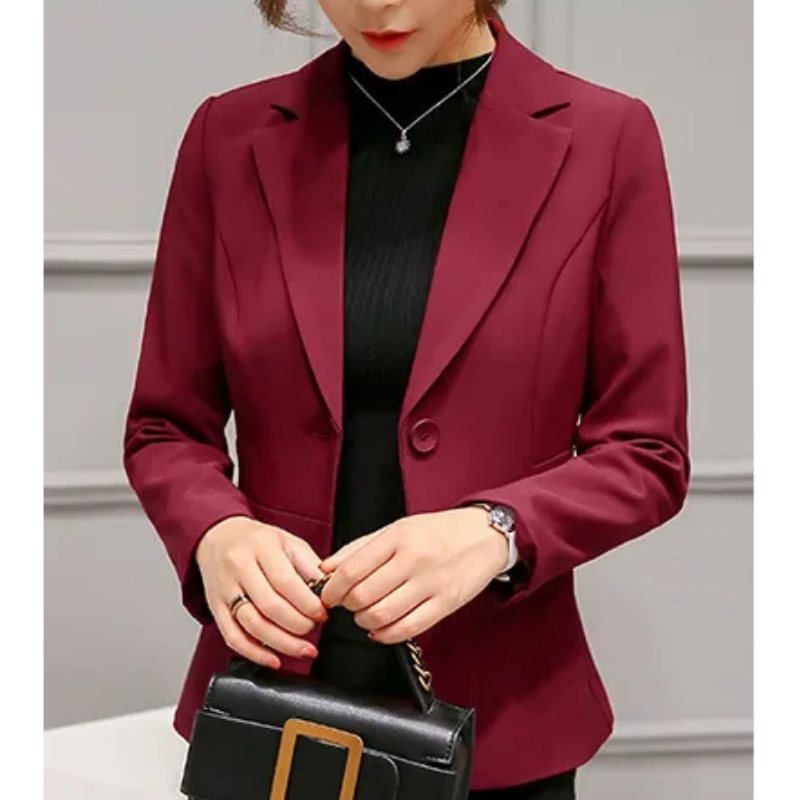 Damen Blazer – Taillierter Schnitt – Strukturierte Silhouette – Ein-Knopf-Design
