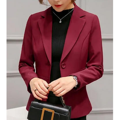 Damen Blazer – Taillierter Schnitt – Strukturierte Silhouette – Ein-Knopf-Design
