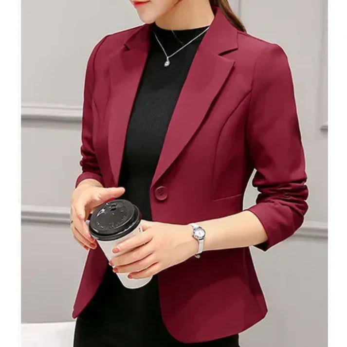 Damen Blazer – Taillierter Schnitt – Strukturierte Silhouette – Ein-Knopf-Design