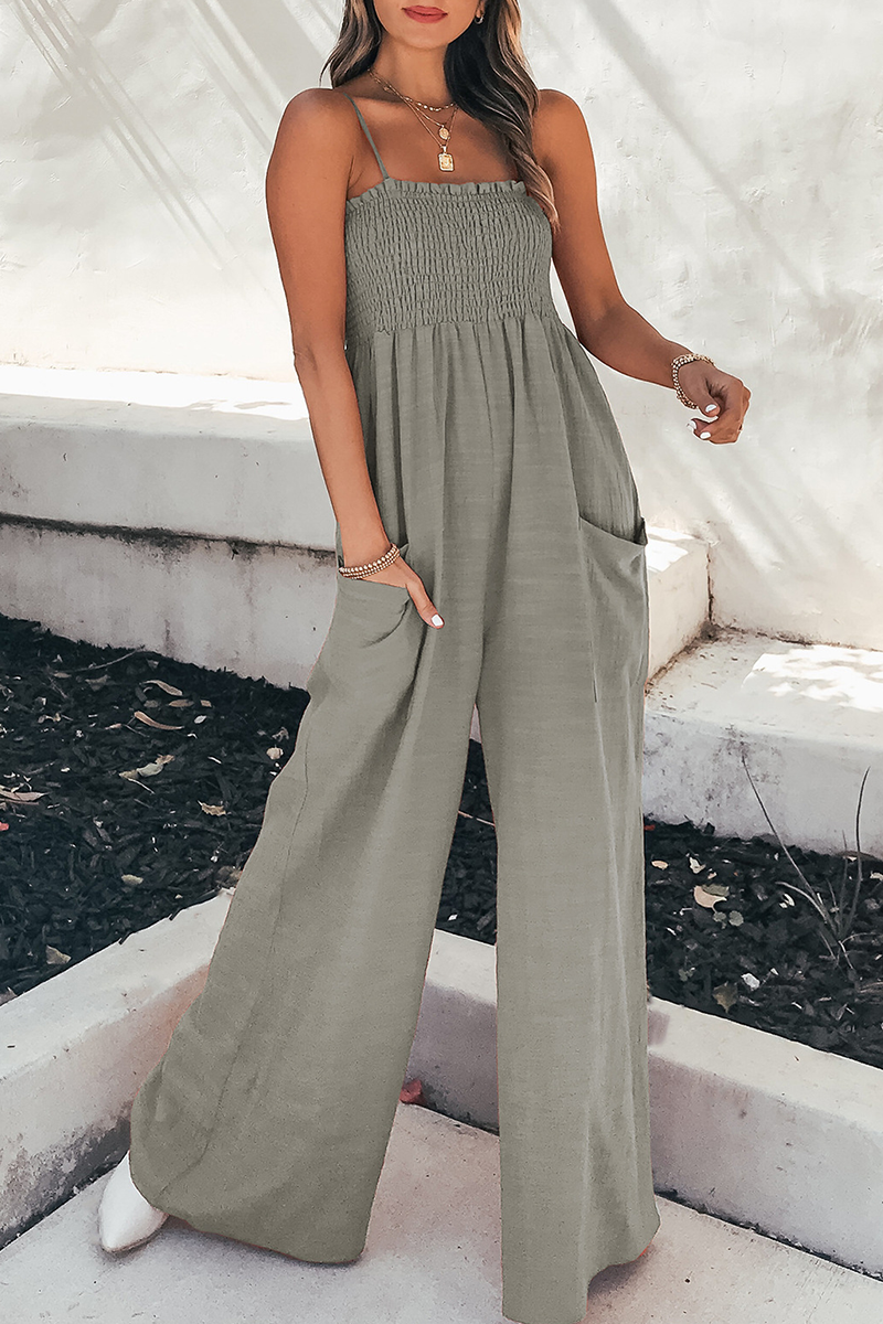 Damen Jumpsuit – Lockerer Schnitt – Spaghettiträger – Atmungsaktive Qualität
