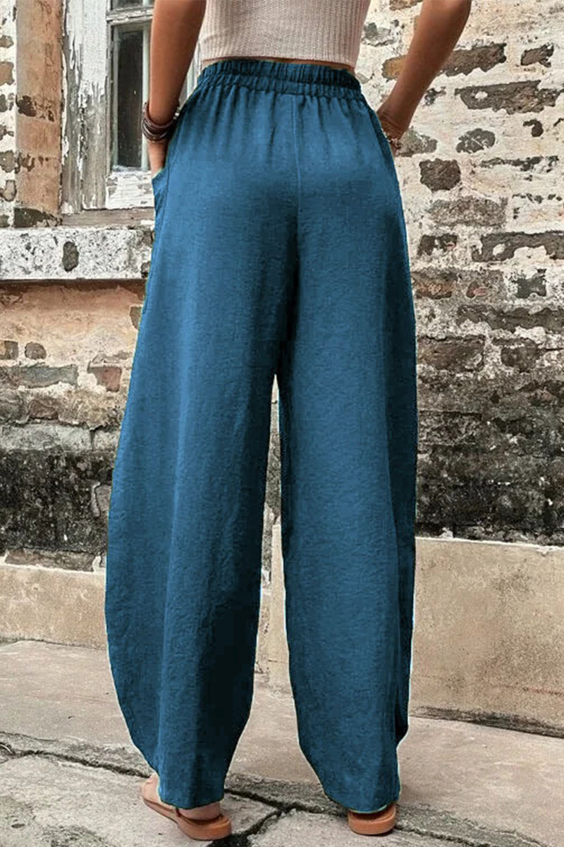 Damen Hosen – Hoher Bund – Weites Bein – Harem Schnitt – Atmungsaktives Gewebe