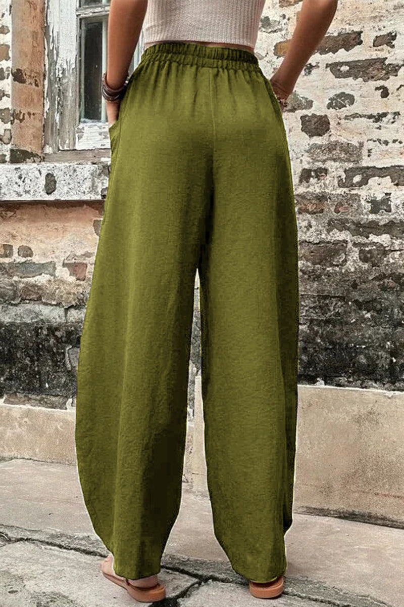 Damen Hosen – Hoher Bund – Weites Bein – Harem Schnitt – Atmungsaktives Gewebe