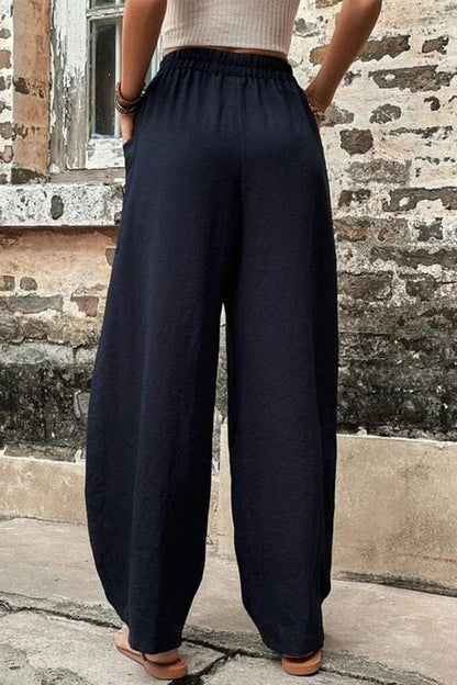 Damen Hosen – Hoher Bund – Weites Bein – Harem Schnitt – Atmungsaktives Gewebe