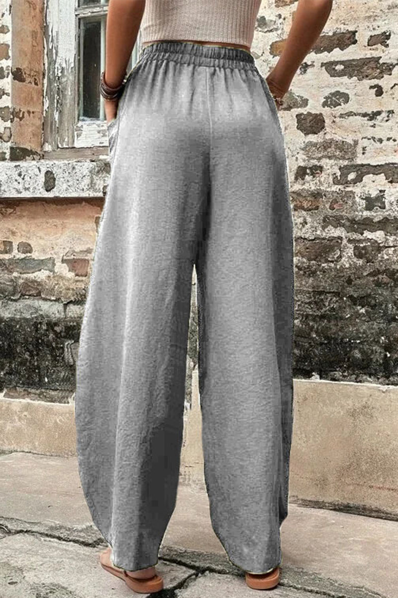 Damen Hosen – Hoher Bund – Weites Bein – Harem Schnitt – Atmungsaktives Gewebe