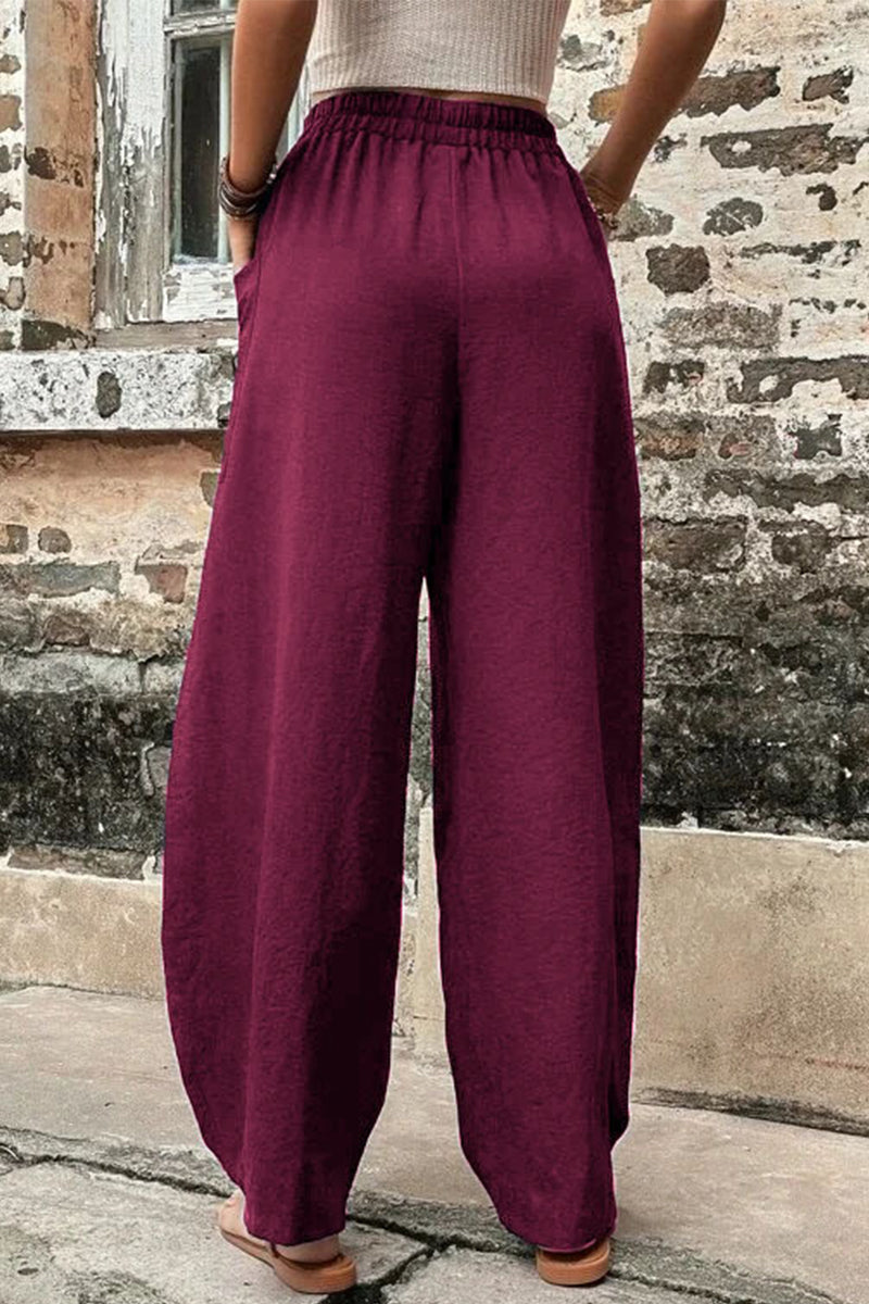 Damen Hosen – Hoher Bund – Weites Bein – Harem Schnitt – Atmungsaktives Gewebe