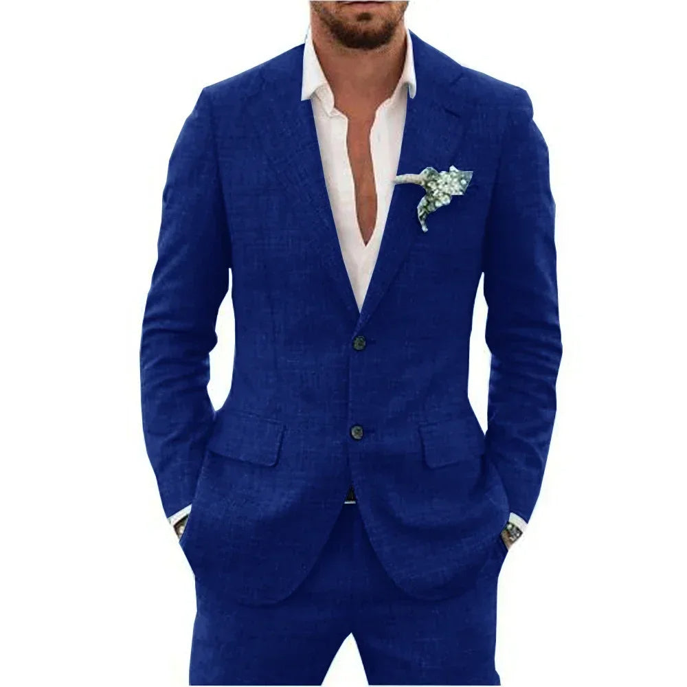 Herren Blazer – Slim Fit – Atmungsaktives Material – Zwei-Knopf – Business Look