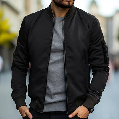 Herren Bomberjacke – Regular Fit – Atmungsaktives Gewebe – Zipper-Ärmeltasche