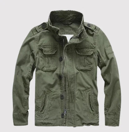 Herren Jeansjacke – Regular Fit – Knopfleiste – Hoher Kragen – Mehrere Taschen