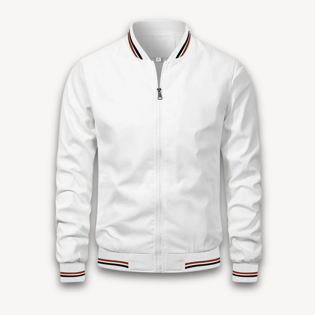 Herren Bomberjacke – Leichtes Material – Relaxed Fit – Reißverschluss – Ribb-Bündchen