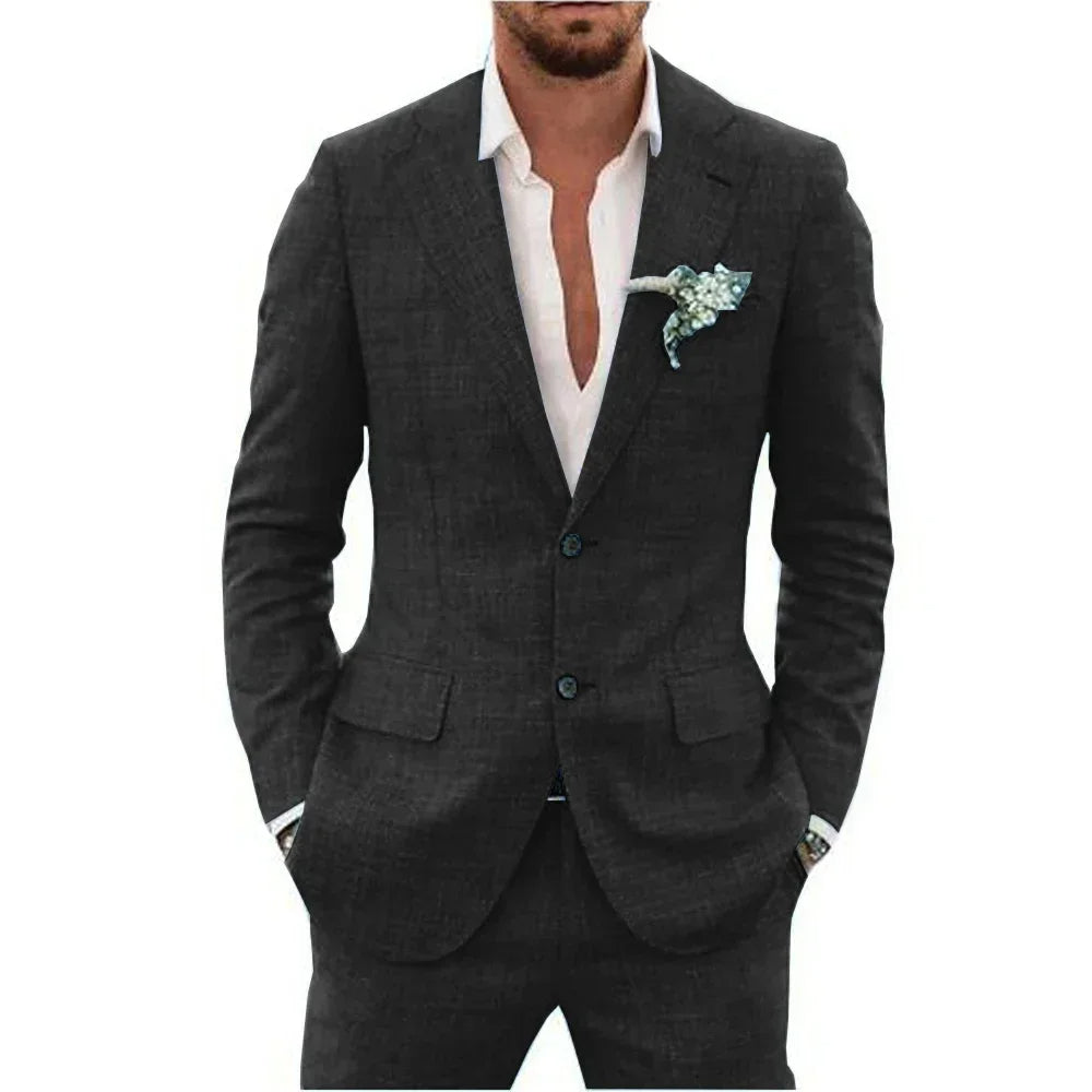 Herren Blazer – Slim Fit – Atmungsaktives Material – Zwei-Knopf – Business Look