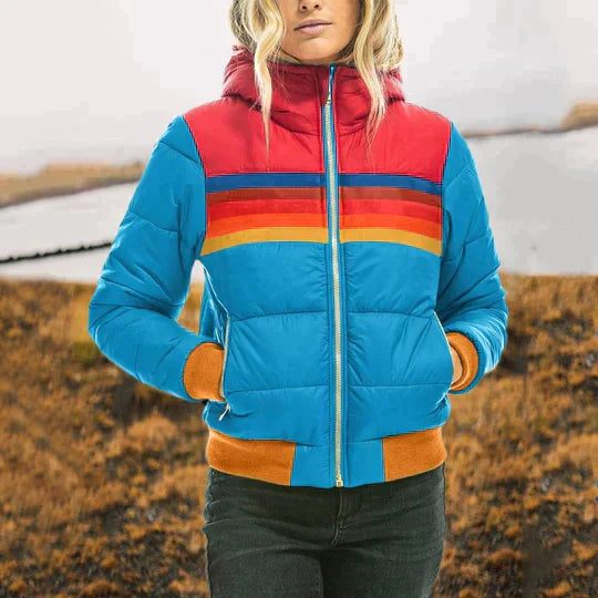 Damen Steppjacke – Reguläre Passform – Kapuze – Reißverschlusstaschen – Sportlicher Look