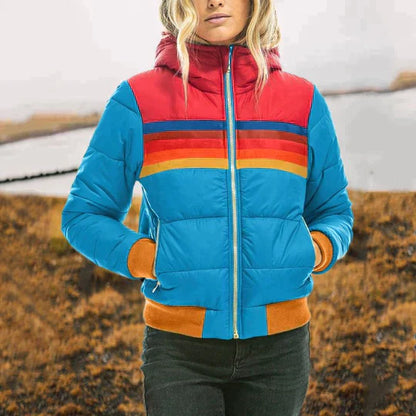 Damen Steppjacke – Reguläre Passform – Kapuze – Reißverschlusstaschen – Sportlicher Look