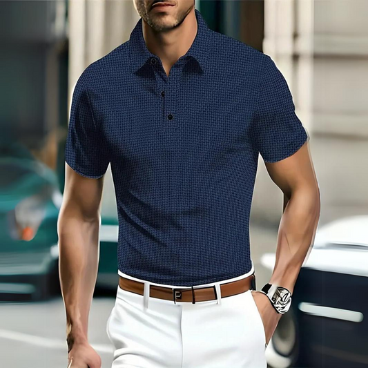 Herren Poloshirt – Slim Fit – Soft Knit – Strukturkragen – Kurzarm Freizeitmode