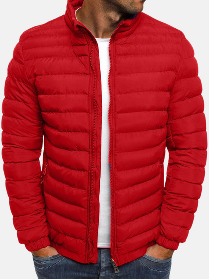 Herren Steppjacke – Slim Fit – Leicht Gepolstert – Hoher Kragen – Casual Look