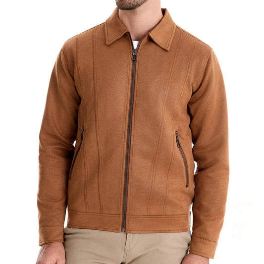 Herren Jacke – Taillierter Schnitt – Strukturierter Stoff – Reißverschluss – Hüftlang