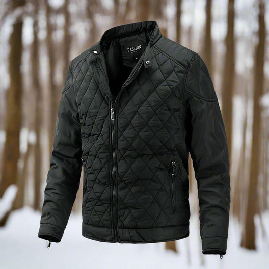 Herren Steppjacke – Schlanke Passform – Leicht Isolierend – Hoher Kragen – Reißverschlusstaschen